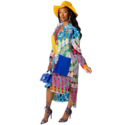Fashion Chic Patchwork Shirt Dress 2