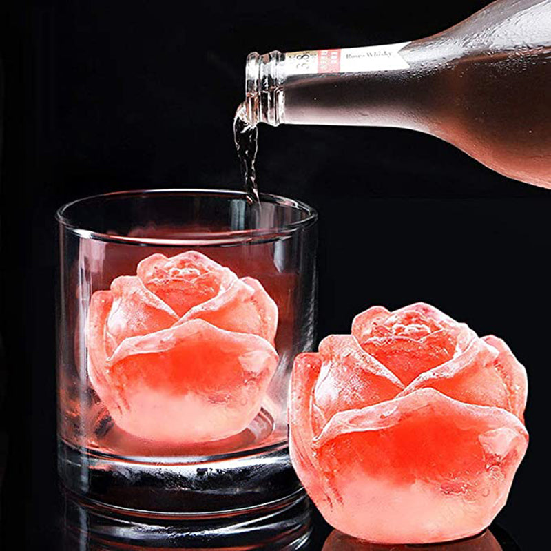 3D Silicone Rose Shape Ice Cube Maker 2