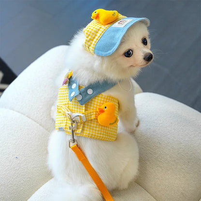 Cute Pet Outfit Set – 3-in-1 Harness, Leash & Cap 2