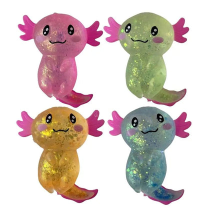 Jelly Glitter Axolotl Squishy Toy 2