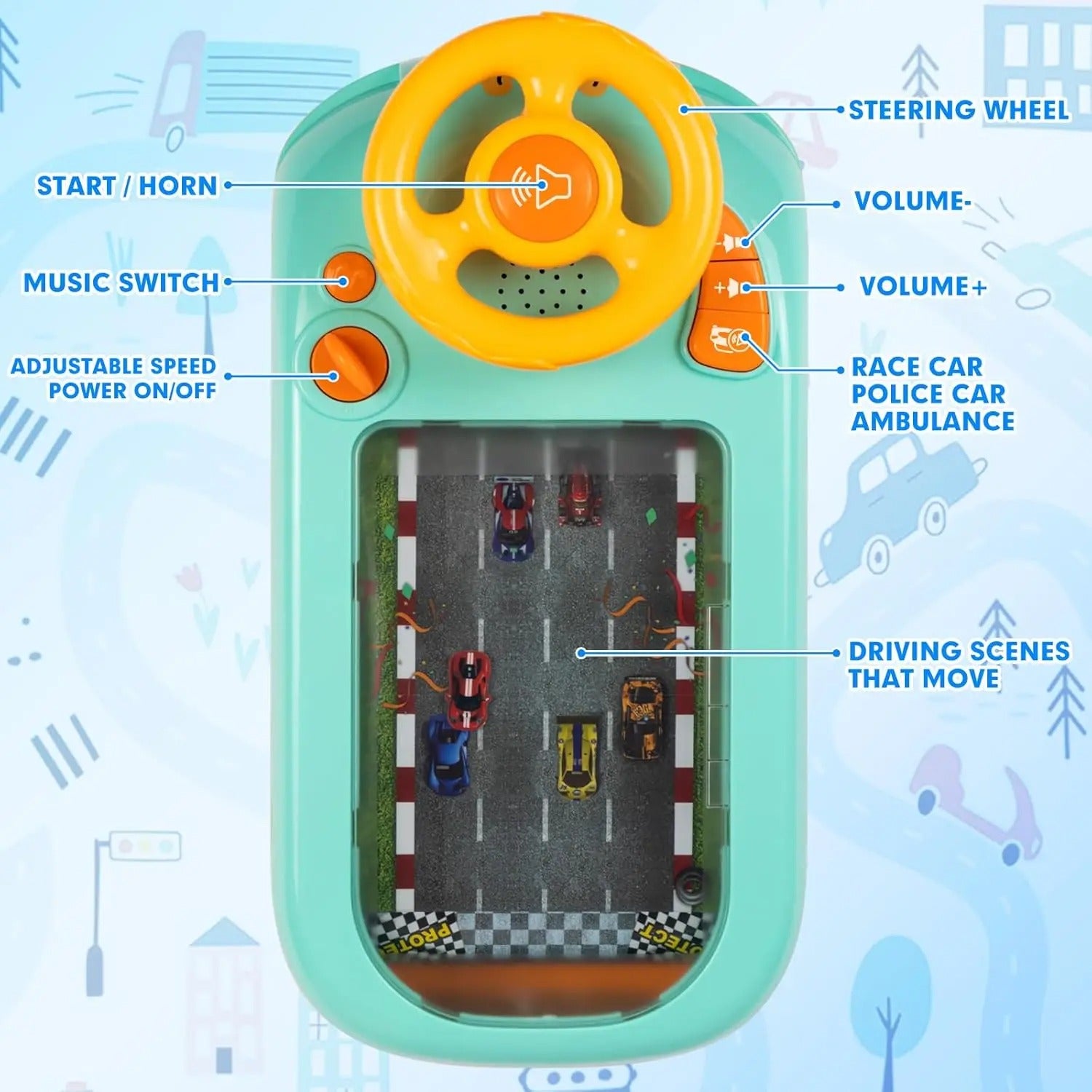 Kids Steering Wheel Racing Game Toy 2