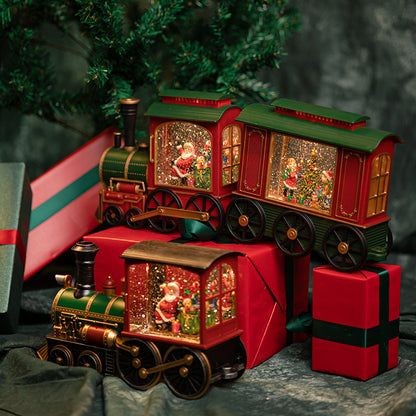 Christmas Gift Christmas Eve Music Box Train Music Box Crystal Ball Ornaments 2
