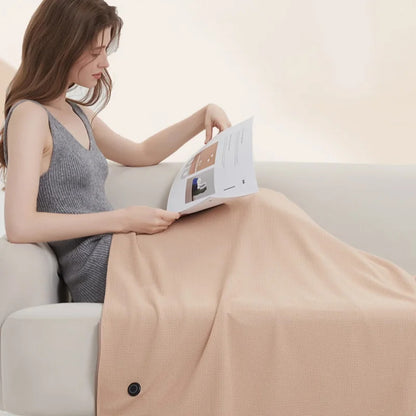 Portable Electric Heated Soft Zipper Shawl Blanket 2