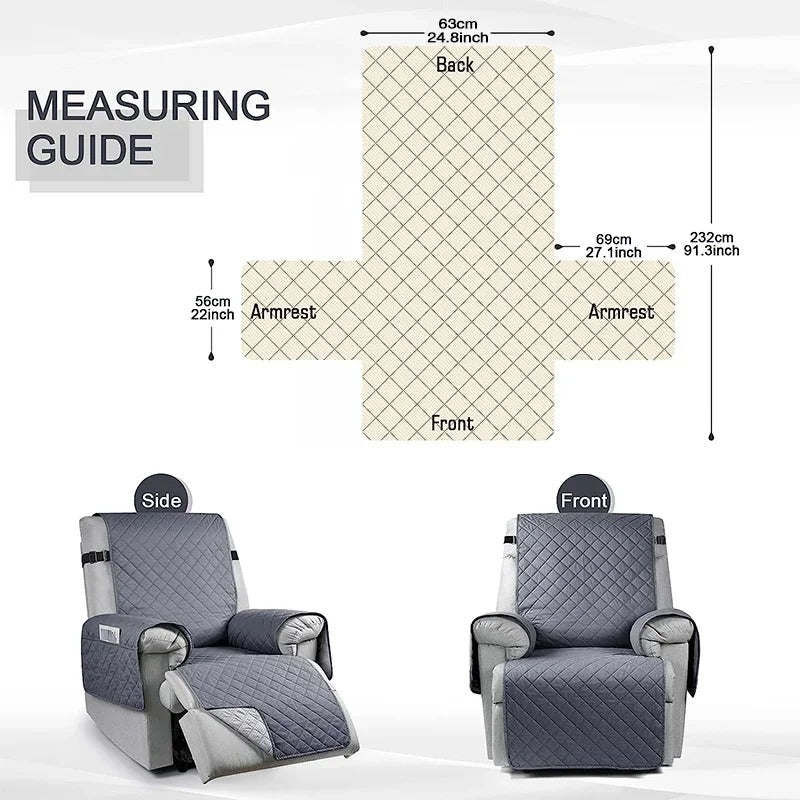 100% Waterproof Recliner Slipcover Square 2