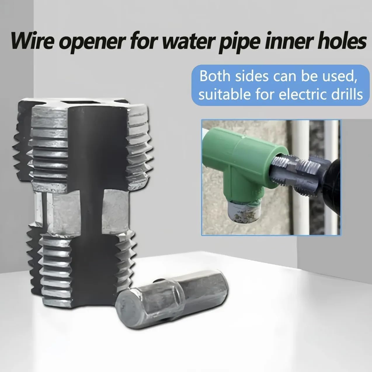 PVC Pipe Threader Electric Drill Adapter Kit 3