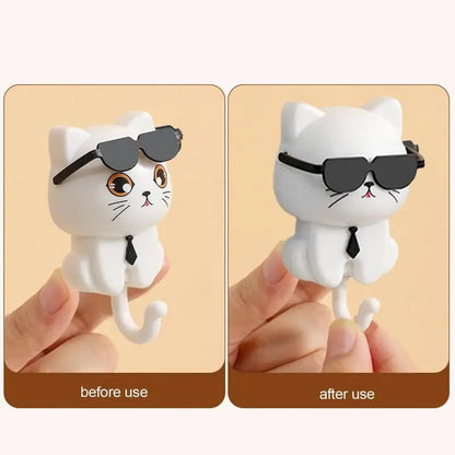 Cat Hook with Moving Sunglasses-3PCS 3