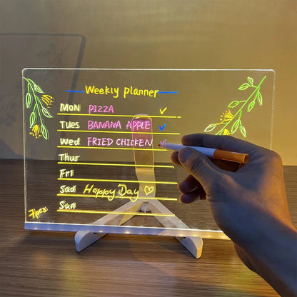 LED Acrylic Message Board – Erasable Glowing Memo Night Light with USB Power 3