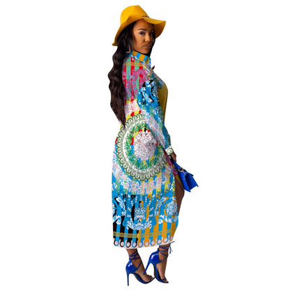 Fashion Chic Patchwork Shirt Dress 3