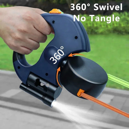 ? LED Dual-Control Retractable Dog Leash ￼ 3