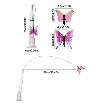 Interactive Elastic Wand Cat Toy with Butterfly Teaser 3