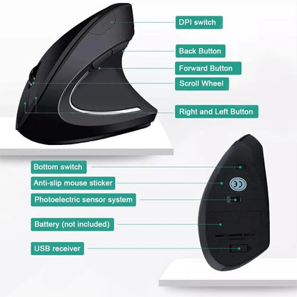 Ergonomic Vertical Wireless Mouse 3