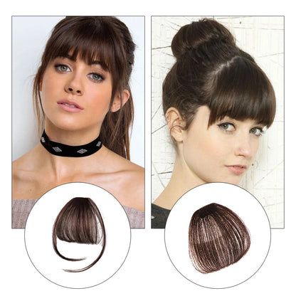 Natural Human Hair Curved Wispy Clip in Bangs 3