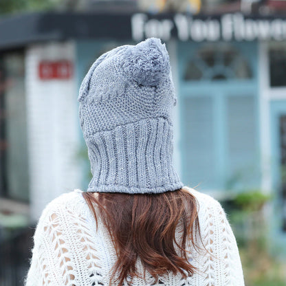 2 in 1 Mask Scarf Knitted Hat 3