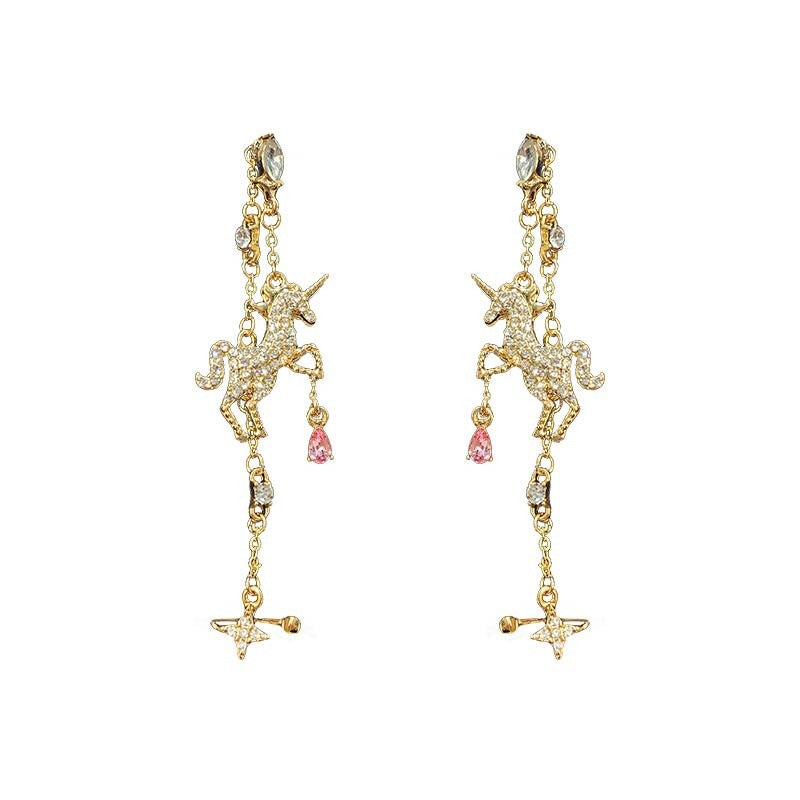 Unicorn Tassel Eear Clip Earring 3