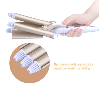 Triple Barrel Hair Curling 3