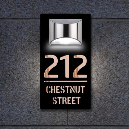 PERSONALIZED SOLAR MODERN DOOR PLAQUE 3