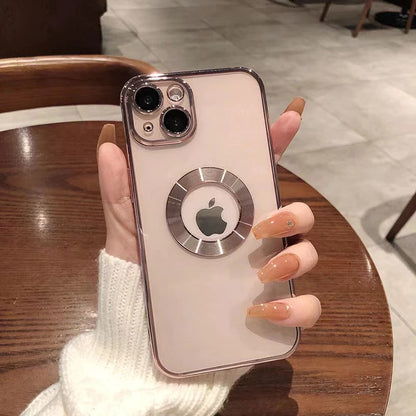 Clean Lens Luxury Transparent Plating Logo  iPhone Case 3