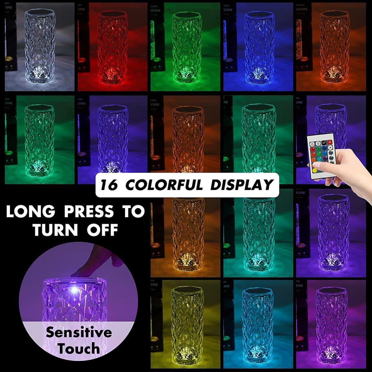 Touching Control Rose Crystal Lamp 3