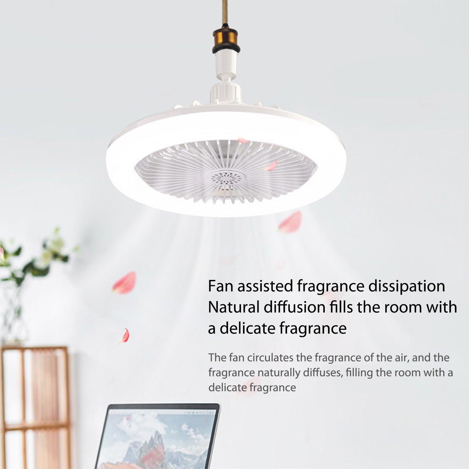 360 Rotating Smart Ceiling Fan MultiColor LED Light 3