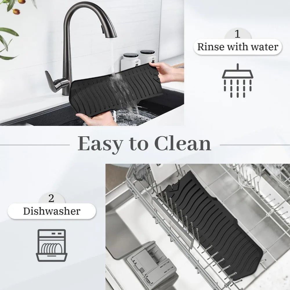 Foldable Self-Draining Faucet Splash Guard Mat 3