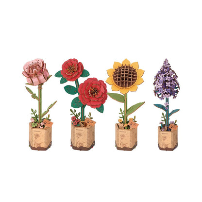 DIY Wooden Flower Bouquet 3D Wooden Puzzle 3