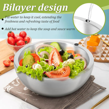 Stainless Steel Double-Wall Ice Chiller Serving Bowl 3