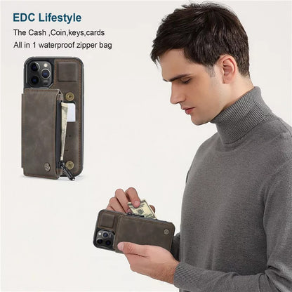 Luxury Genuine Leather Phone Wallet Case 3