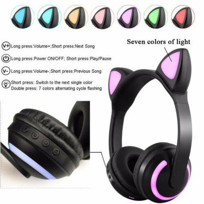 Wireless Cat Ear Headphones Bluetooth Headset 3