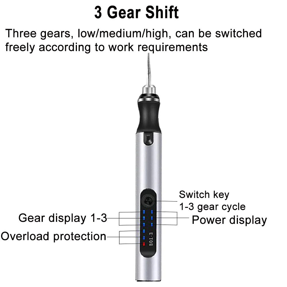 USB Rechargeable Portable Electric Micro-Sanding Engraving Pen 3