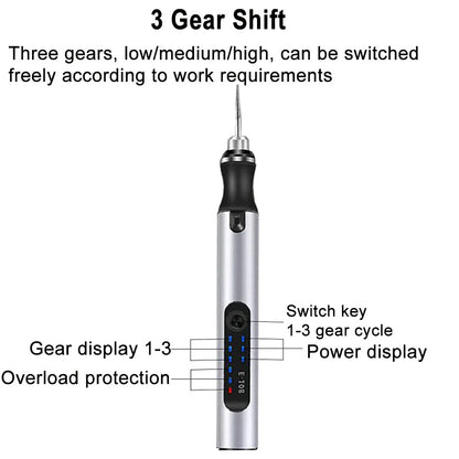 USB Rechargeable Portable Electric Micro-Sanding Engraving Pen 3
