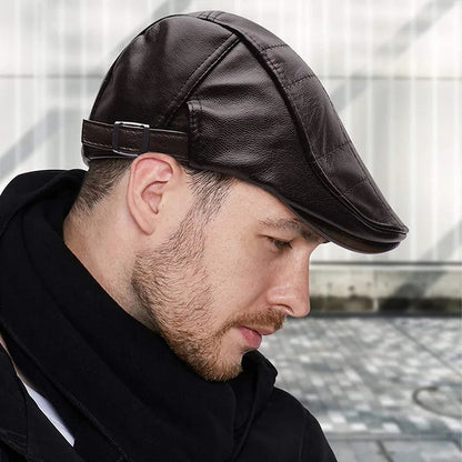 Men's High Quality Trendy Leather Beret 3