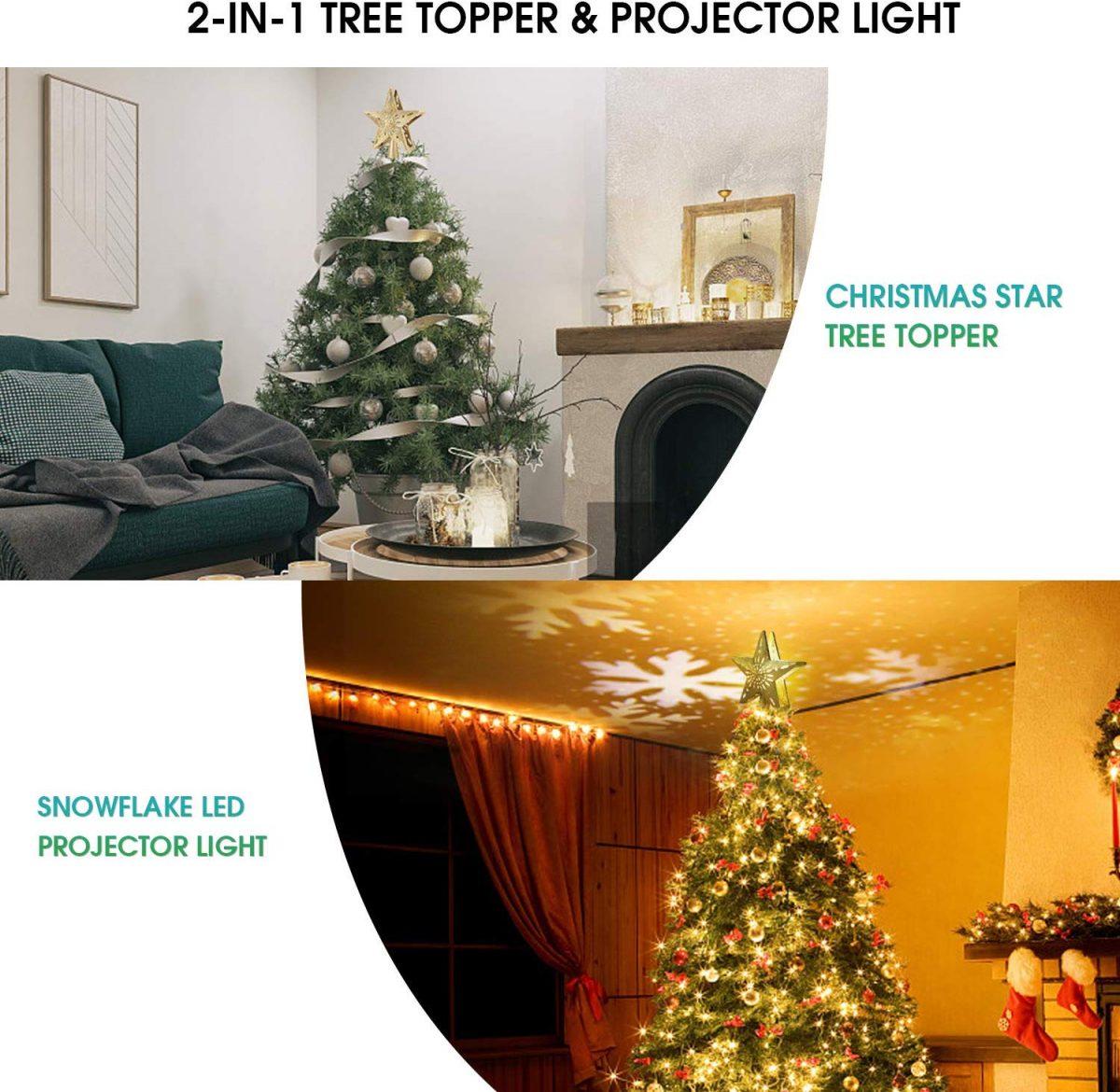 Projection Star Christmas Tree Topper 3