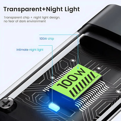 3 in 1 Fast Charging Transparent Luminous 100w Cable 3