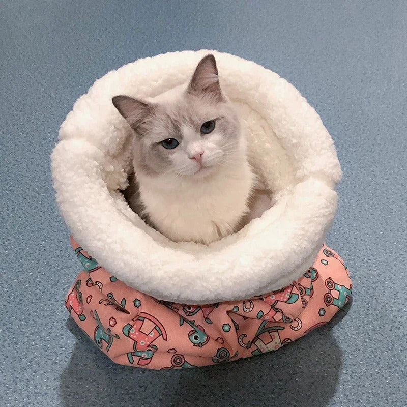 Fleece Thickened Comfy Warm Cat Sleeping Bag 3