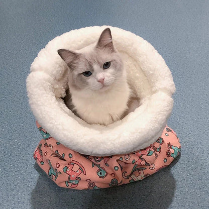 Fleece Thickened Comfy Warm Cat Sleeping Bag 3