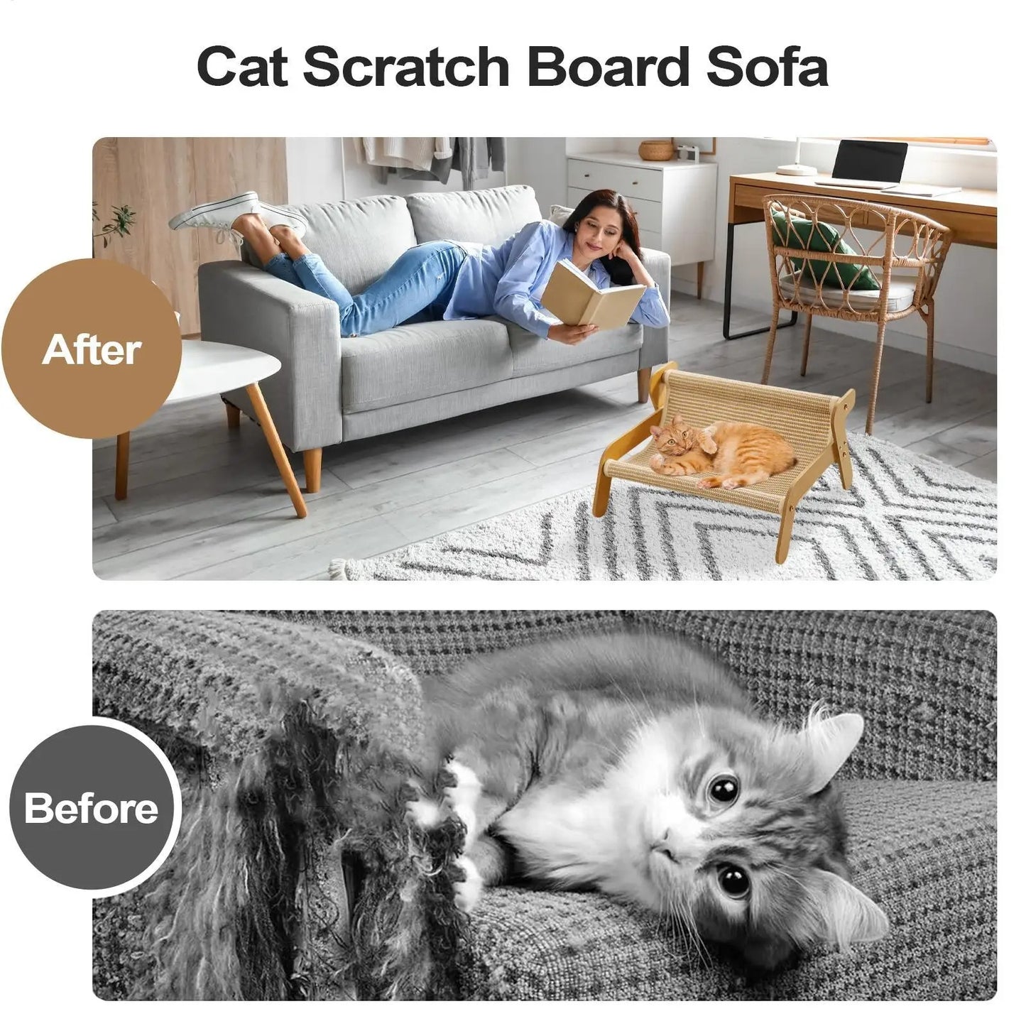 2 in 1 Cat Scratcher Lounger Couch 3