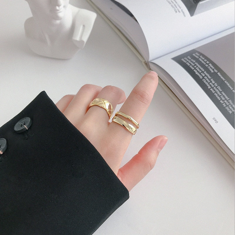 Double Row Geometric Adjustable Ring 3