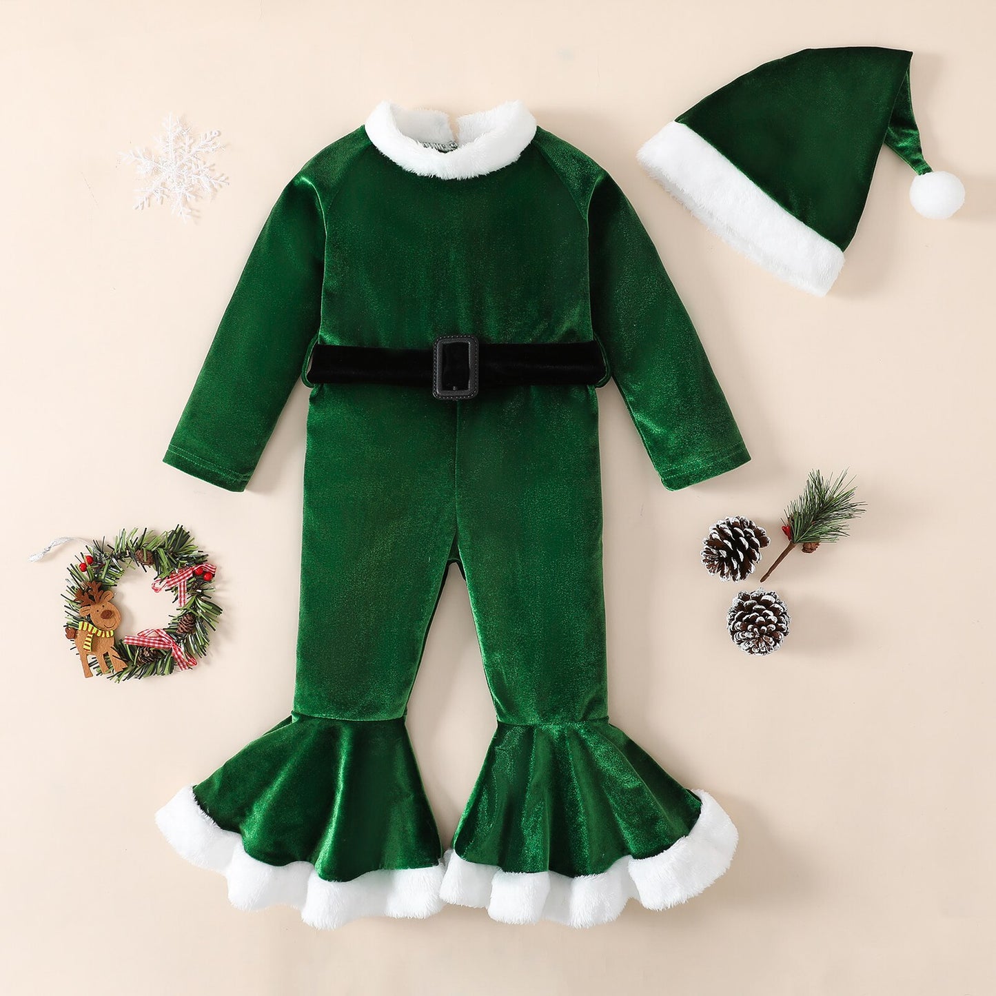 Little Girl Christmas Theme Holiday Bell Set 2