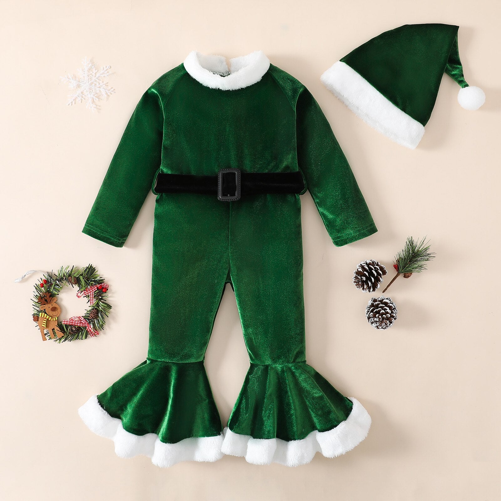 Little Girl Christmas Theme Holiday Bell Set 2