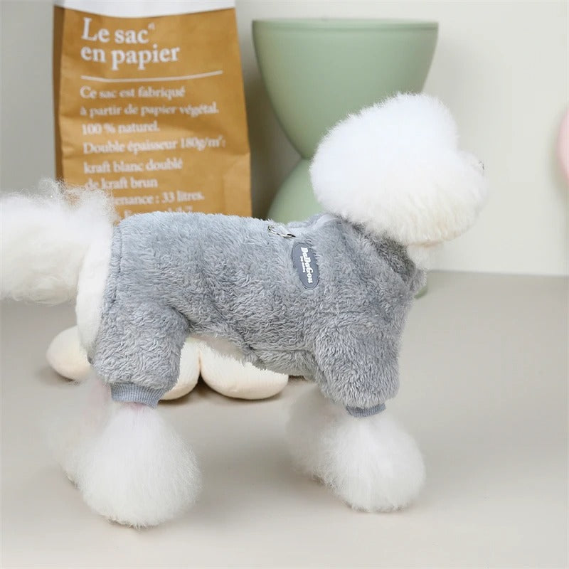 Fleece Pet Elastic Jumpsuit with Pull Ring 3