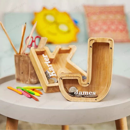 Wooden Letter Piggy Bank 3