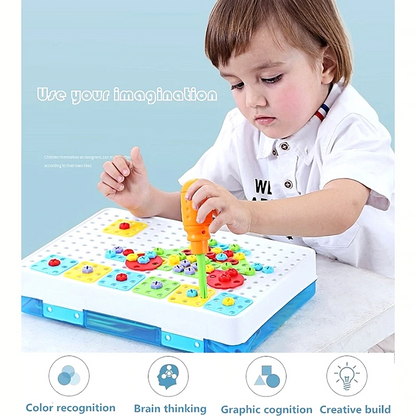 Toy Electric Drill Screws Puzzle Assembled 3