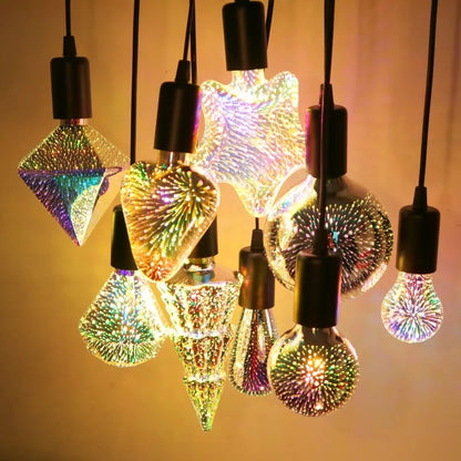 3D Colorful LED fireworks Light Bulb 1