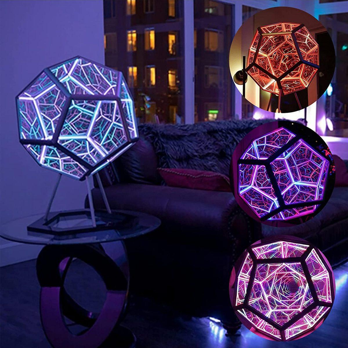 Infinite Dodecahedron Color Art Light 3