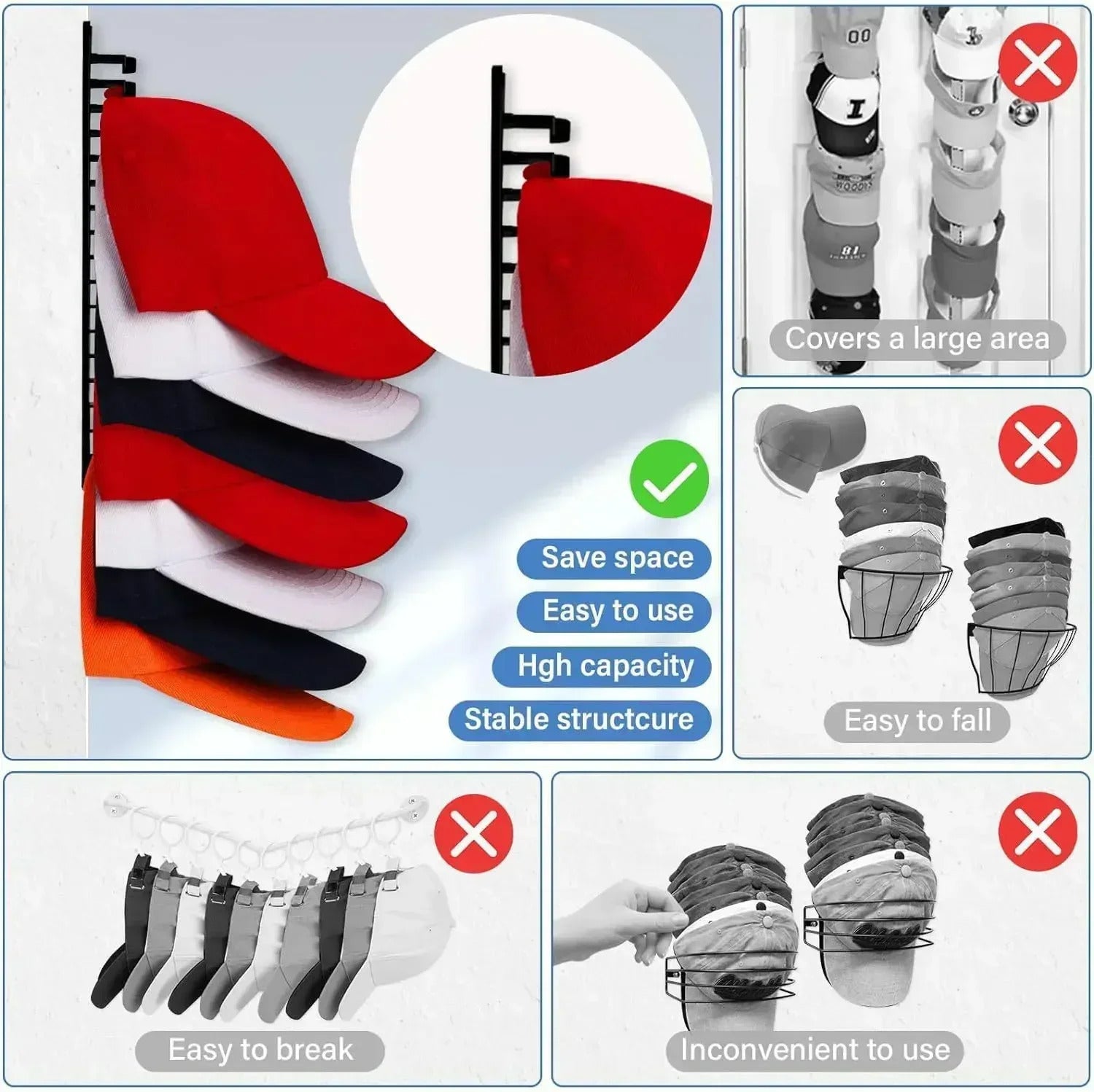 Baseball Cap Wall Rack 3