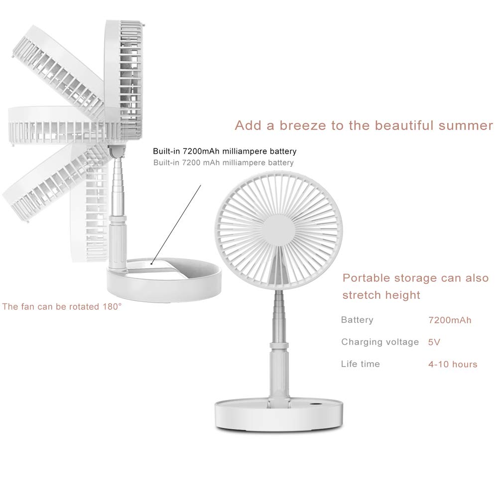 Telescopic Folding USB Charging Fan 3