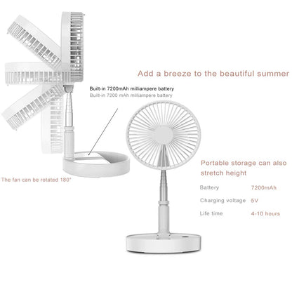 Telescopic Folding USB Charging Fan 3