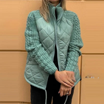 New Women's Knit Patchwork Puffy Jacket 3