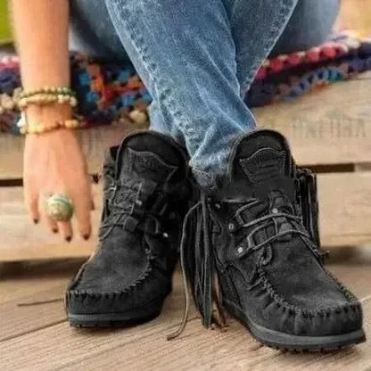 Vintage Fringe Suede Ankle Boots 3