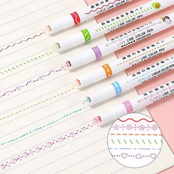 6 Shapes Flownwing Curve Highlighter Flair Pen 3